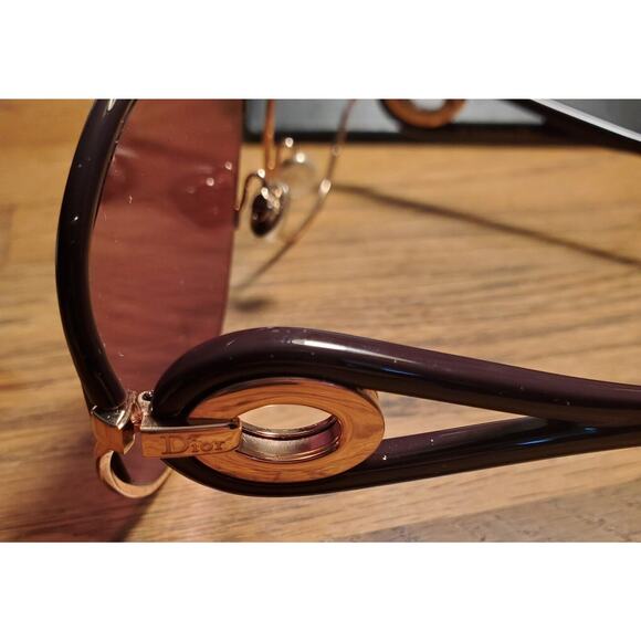 Dior New Volute 57mm Gradient Lens Round Frame & Sunglasses Case *Lens Missing - Picture 8 of 16
